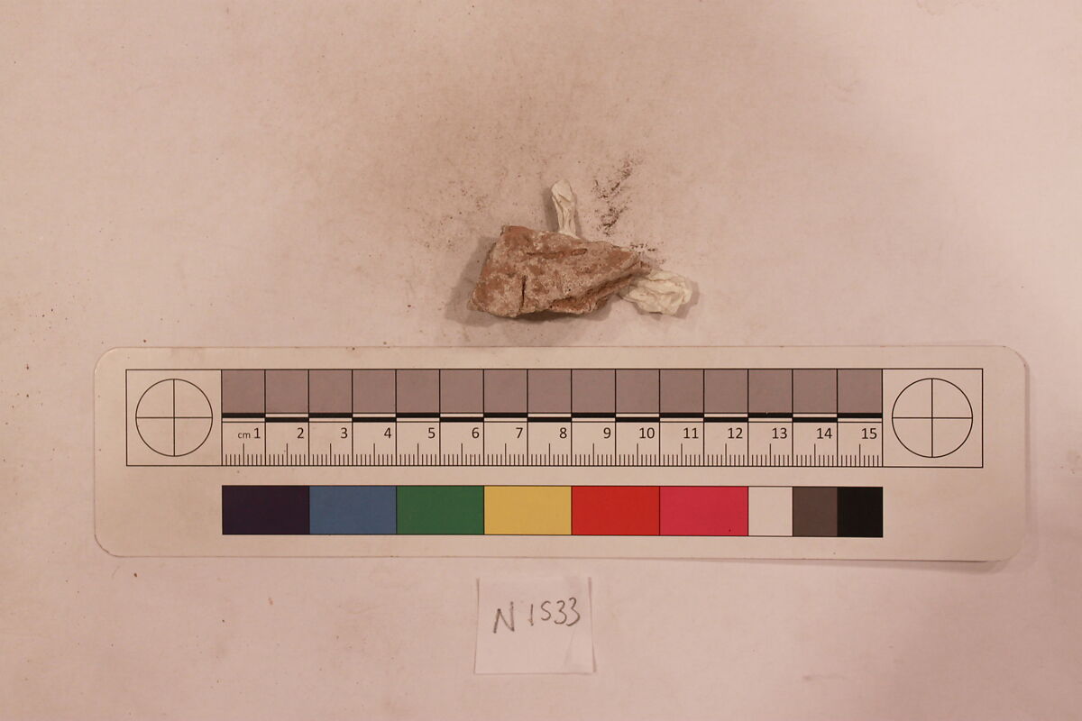 Stucco Fragment, Stucco; carved, painted