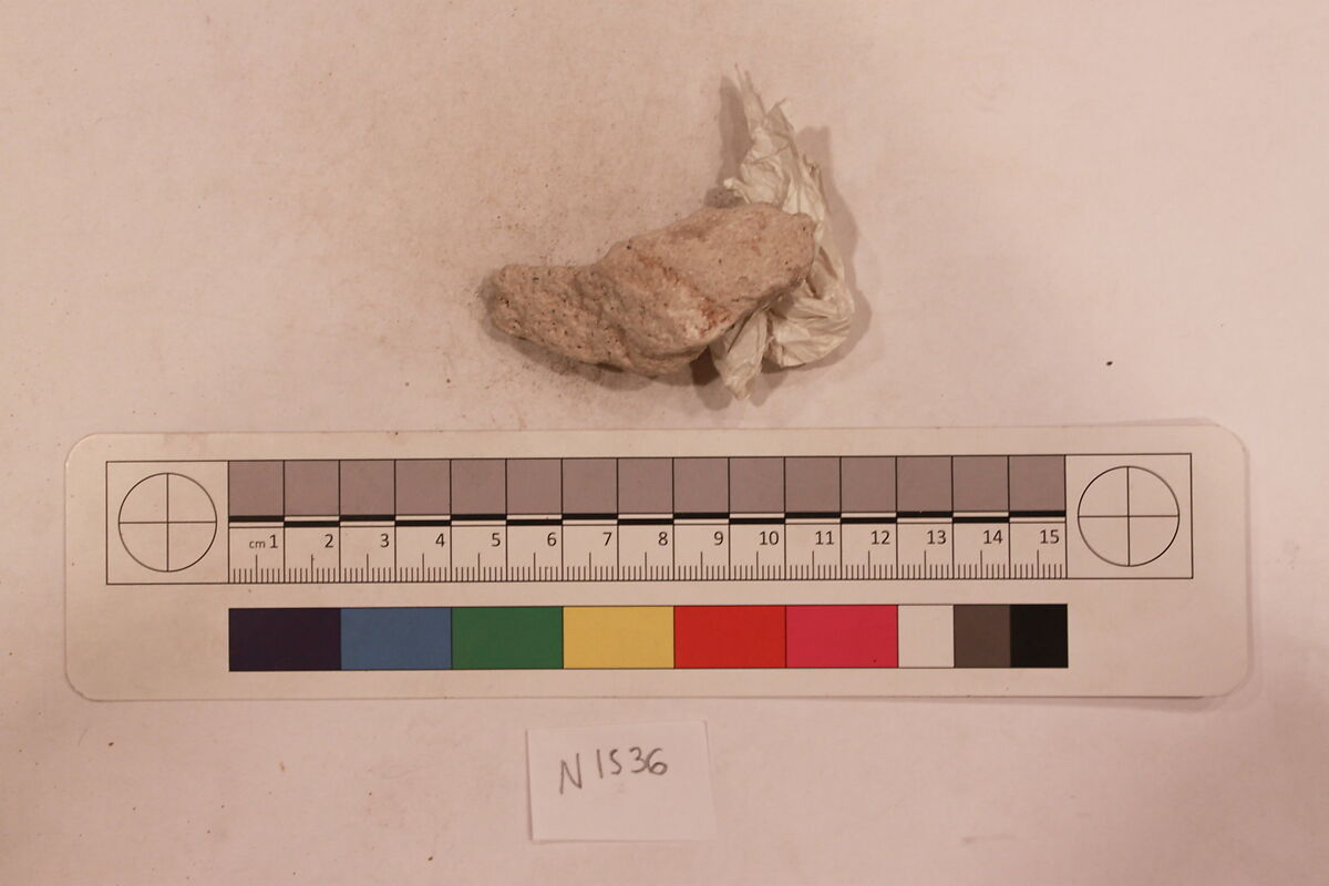 Stucco Fragment, Stucco; carved, painted