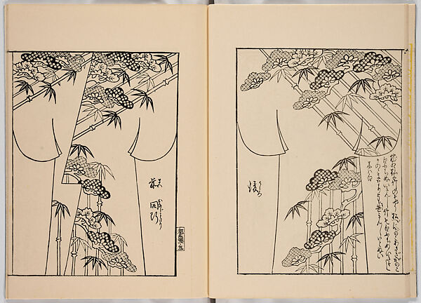 Miyako hinagata, Vol. 2 (kosode patterns from the imperial capital), Woodblock-printed book, Japan