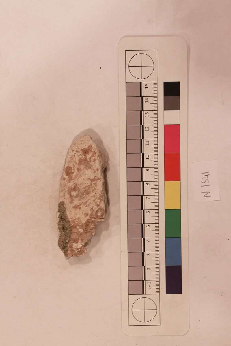 Stucco Fragment, Stucco; carved, painted