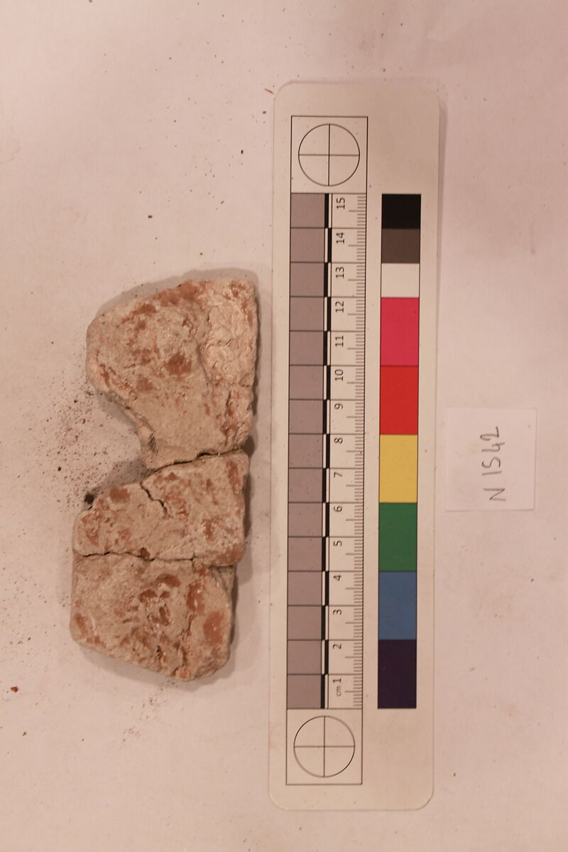 Stucco Fragment, Stucco; carved, painted