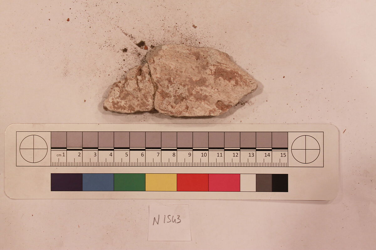 Stucco Fragment, Stucco; carved, painted