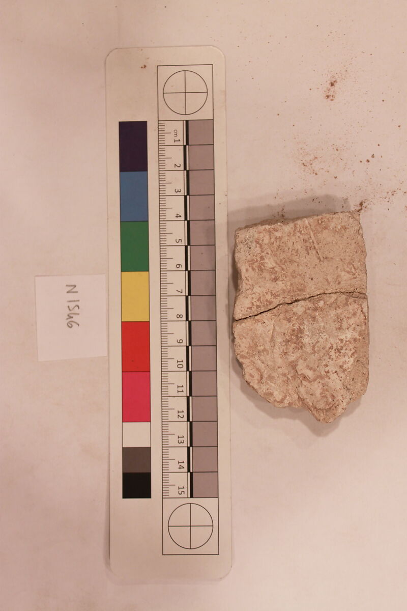 Stucco Fragment, Stucco; carved, painted