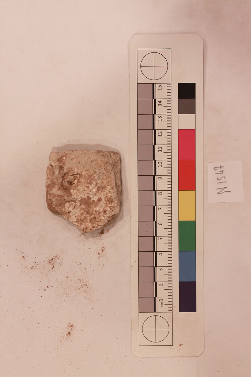 Stucco Fragment, Stucco; carved, painted