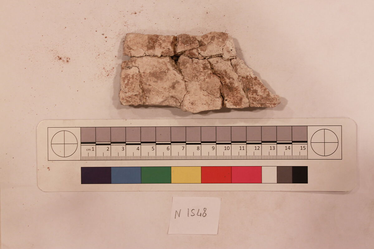 Stucco Fragment, Stucco (mortar); carved, painted