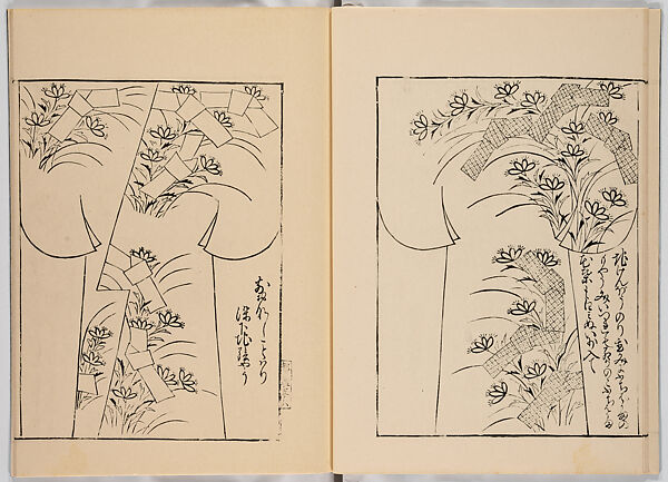 Miyako hinagata, Vol. 3 (kosode patterns from the imperial capital), Woodblock-printed book, Japan
