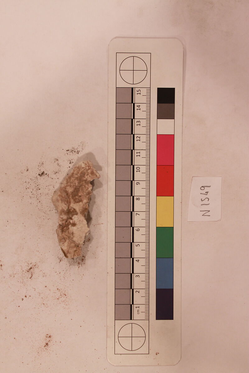 Stucco Fragment, Stucco (mortar); carved, painted