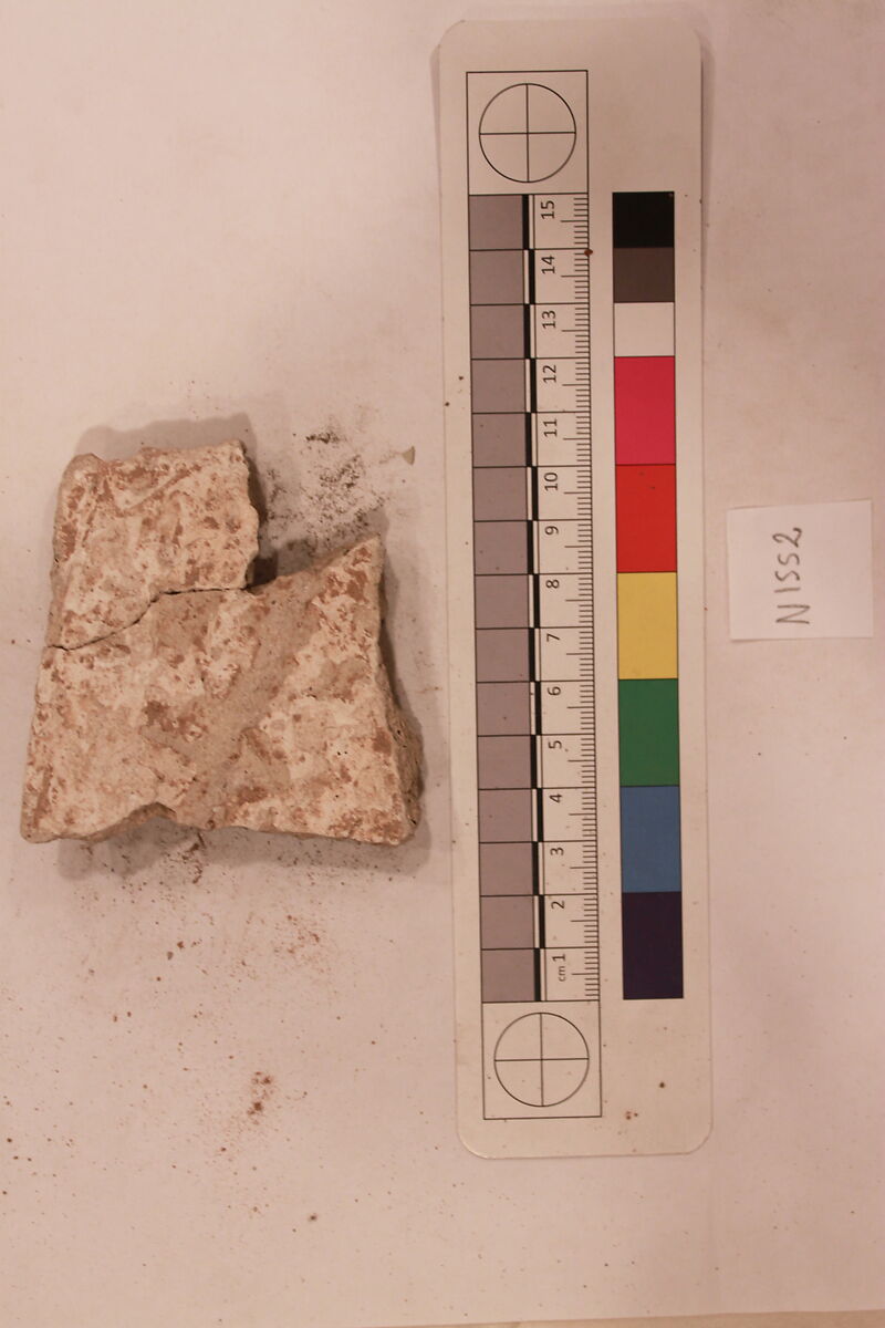 Stucco Fragment, Stucco; carved, painted