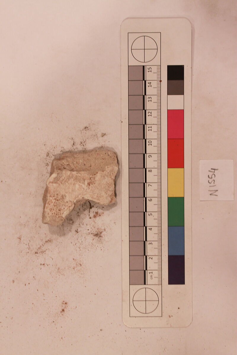 Stucco Fragment, Stucco; carved, painted