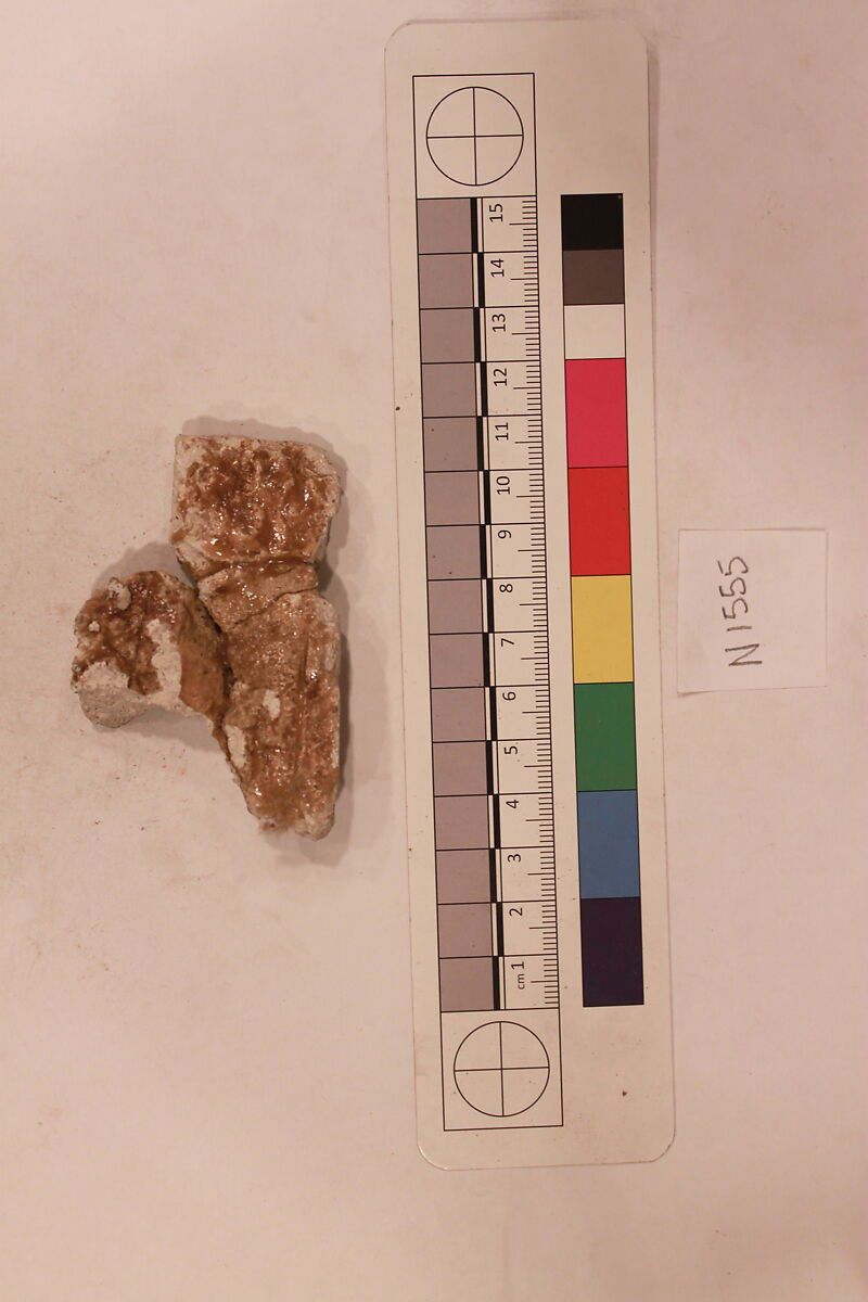 Stucco Fragment, Stucco (mortar); carved, painted