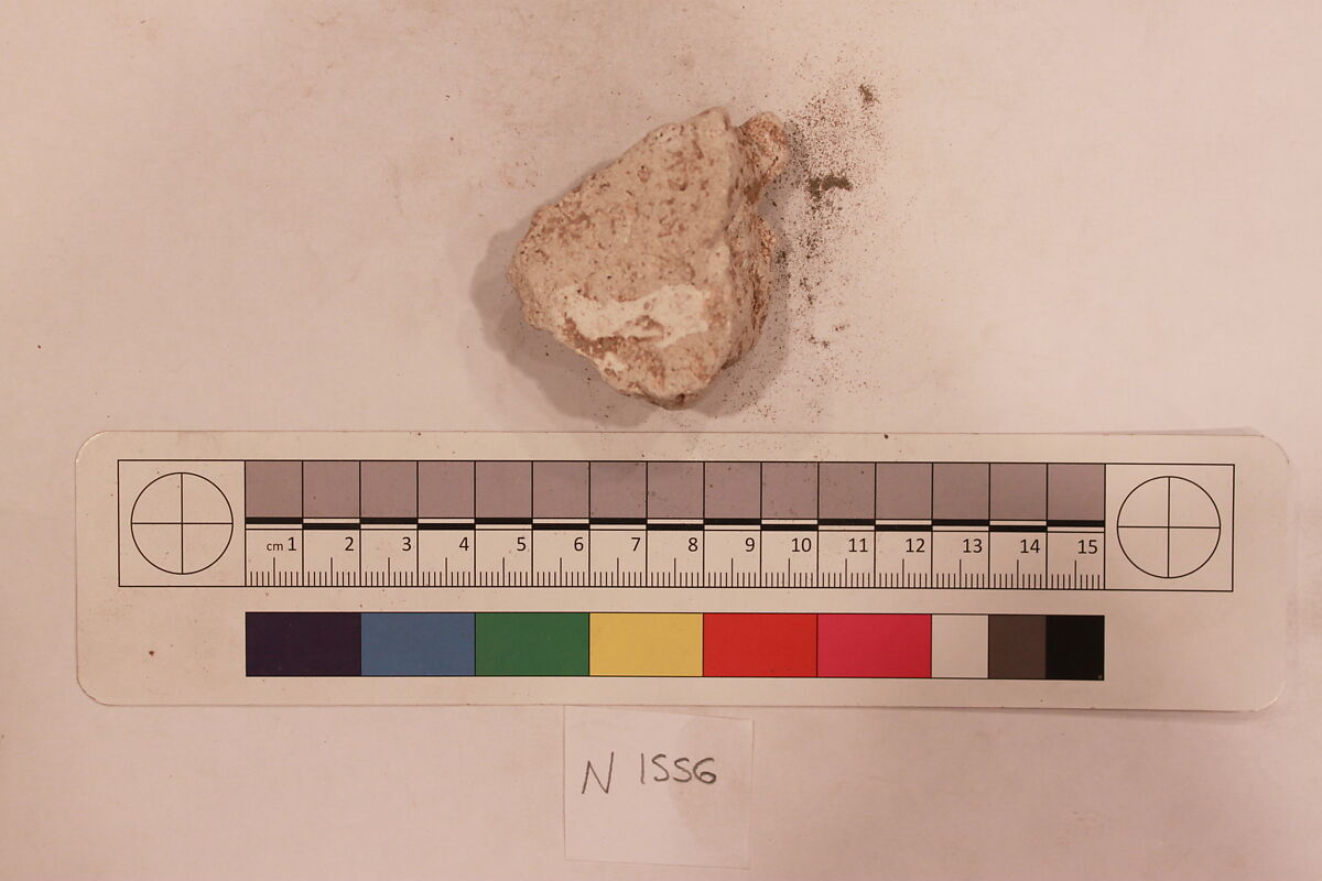 Stucco Fragment, Stucco; carved, painted