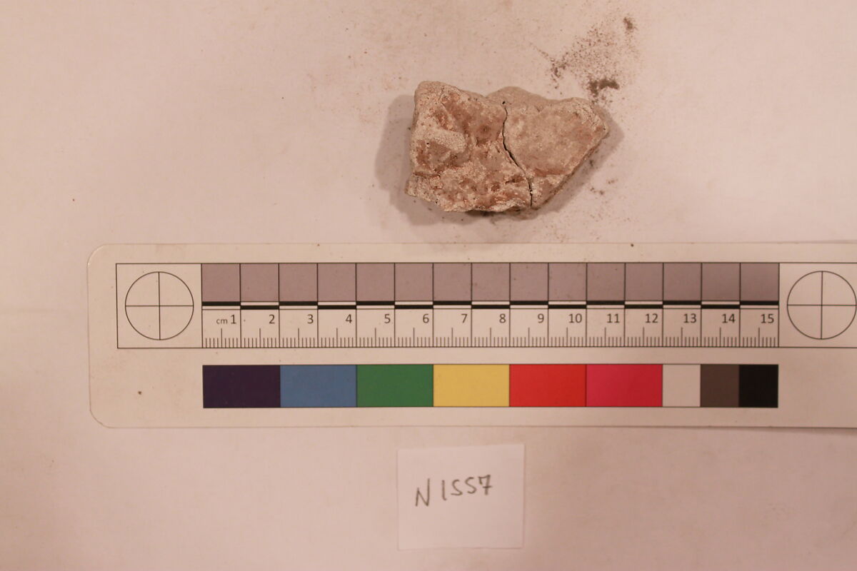 Stucco Fragment, Stucco; carved, painted