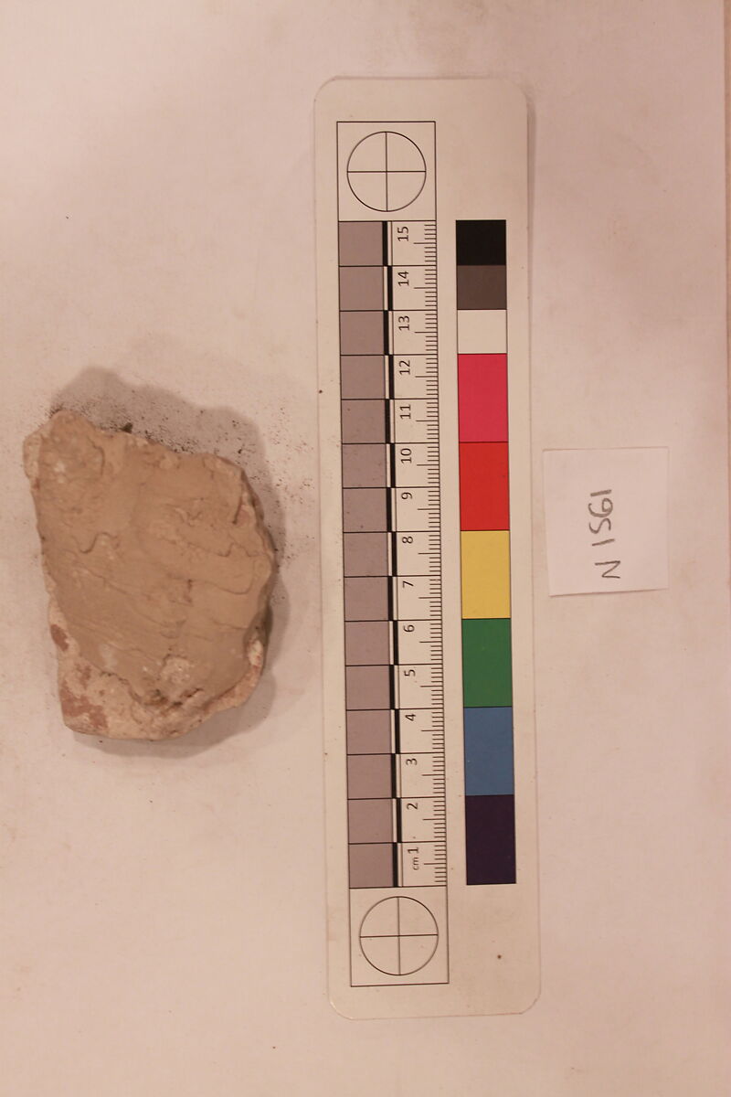 Stucco Fragment, Stucco; carved, painted