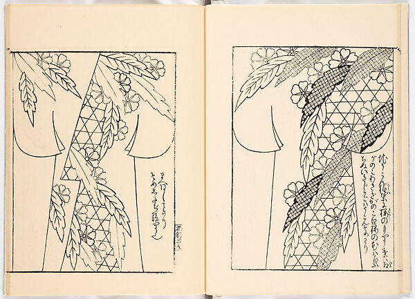Miyako hinagata, Vol. 5 (kosode patterns from the imperial capital), Woodblock-printed book, Japan