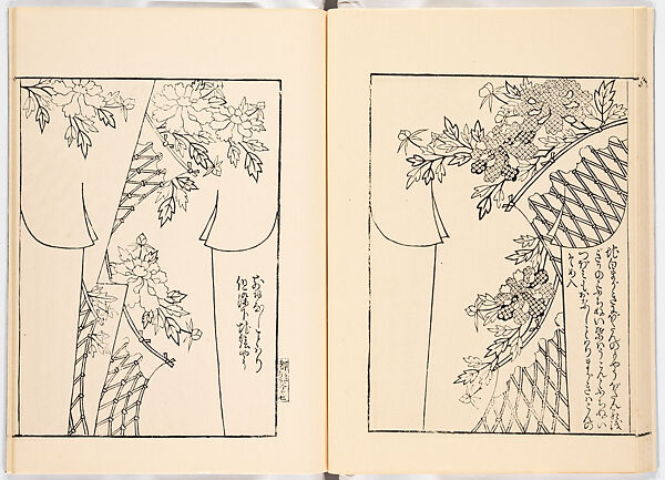 Miyako hinagata, Vol. 5 (kosode patterns from the imperial capital), Woodblock-printed book, Japan