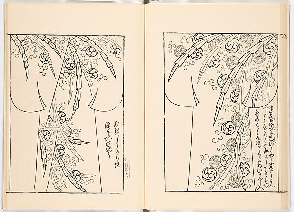 Miyako hinagata, Vol. 5 (kosode patterns from the imperial capital), Woodblock-printed book, Japan