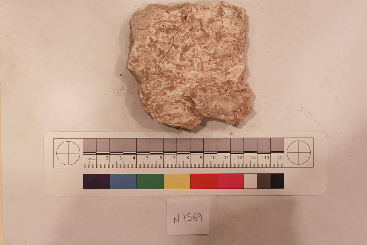 Stucco Fragment, Stucco; carved, painted