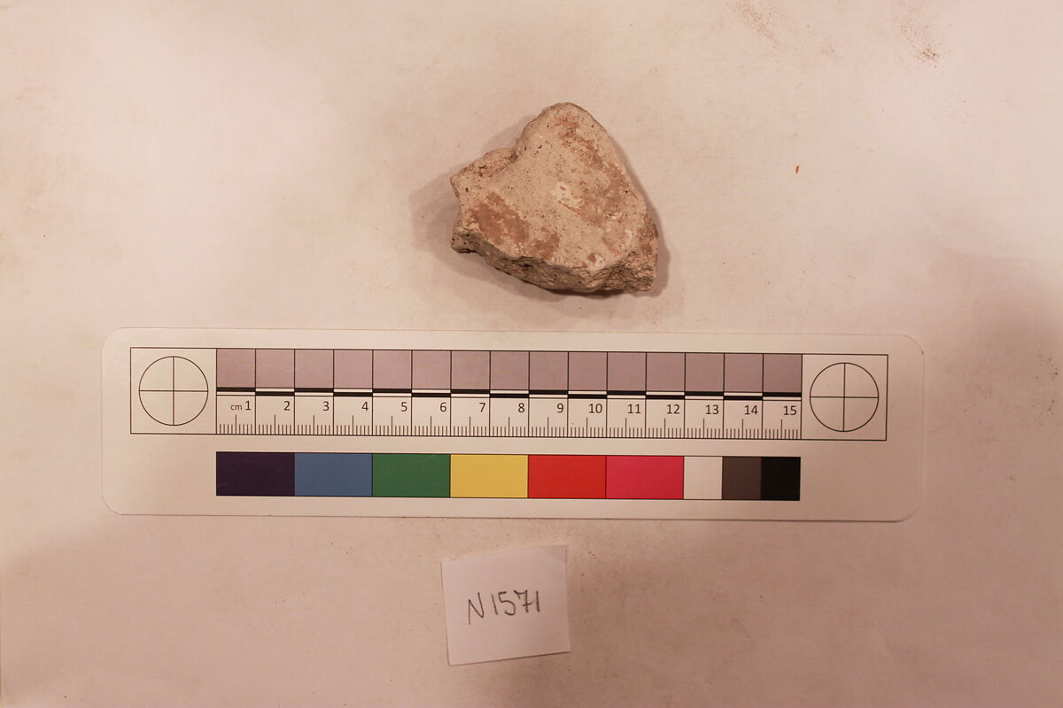 Stucco Fragment, Stucco; carved, painted