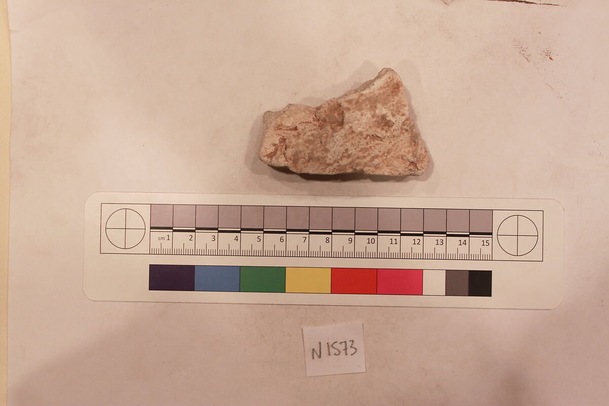 Stucco Fragment, Stucco; carved, painted
