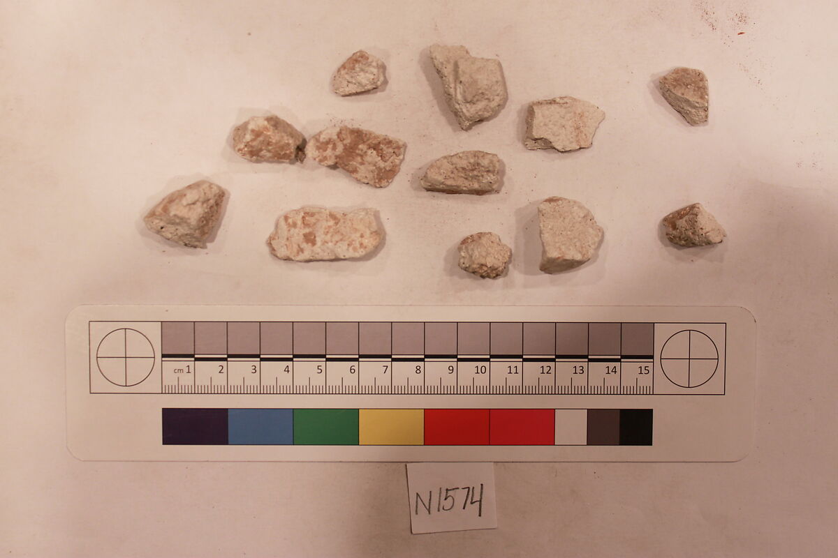 Stucco Fragment, Stucco (mortar); carved, painted