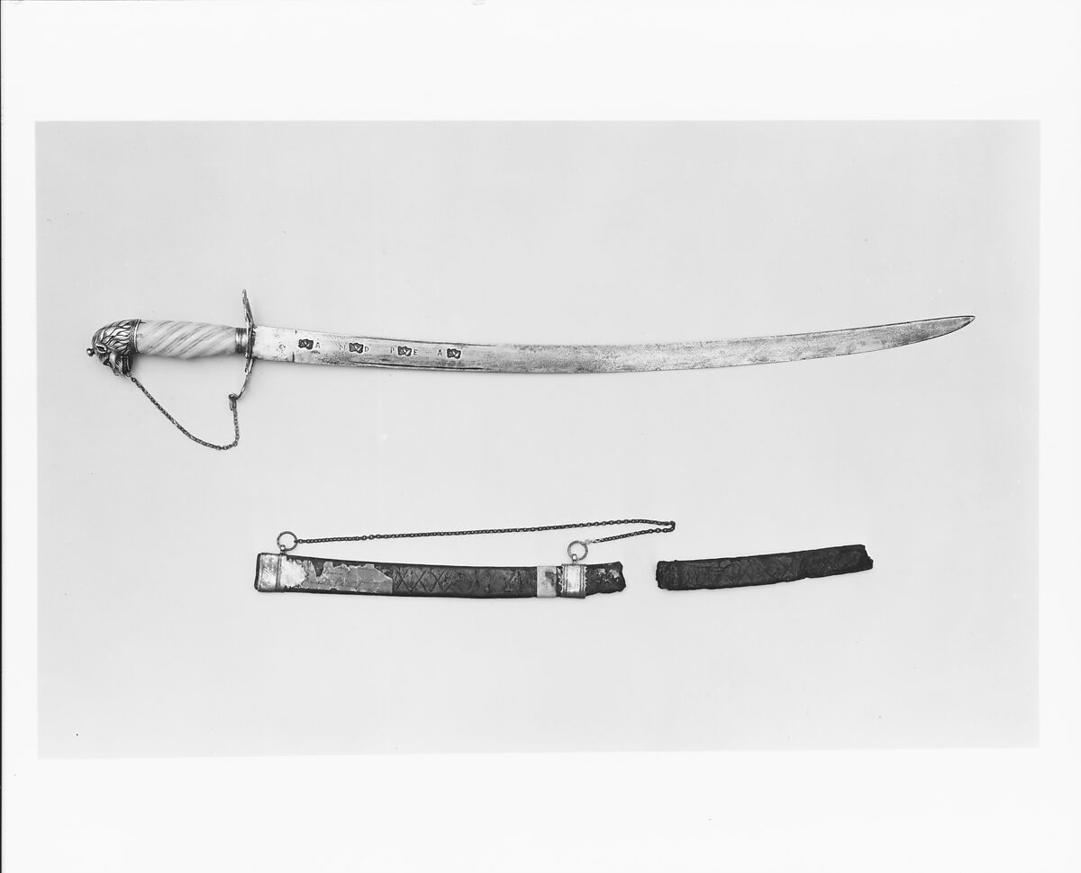 Sheath, John Bailey (American, active New York, 1736–1815), Silver, leather, American 