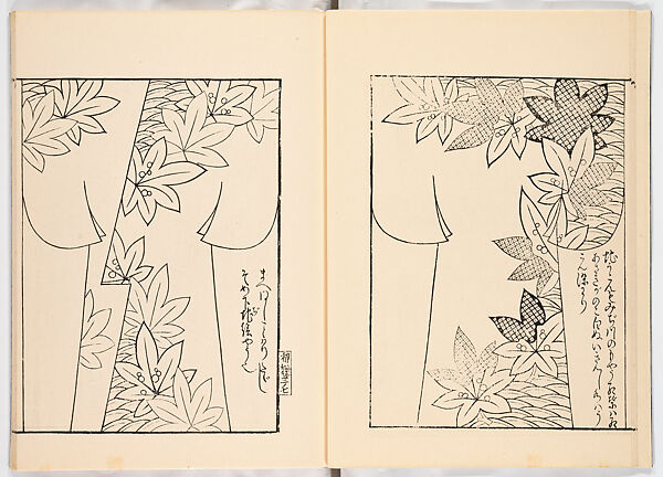 Miyako hinagata, Vol. 6 (kosode patterns from the imperial capital), Woodblock-printed book, Japan