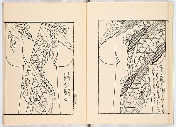 Miyako hinagata, Vol. 6 (kosode patterns from the imperial capital), Woodblock-printed book, Japan