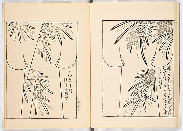 Miyako hinagata, Vol. 6 (kosode patterns from the imperial capital), Woodblock-printed book, Japan