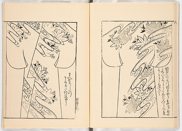 Miyako hinagata, Vol. 6 (kosode patterns from the imperial capital), Woodblock-printed book, Japan