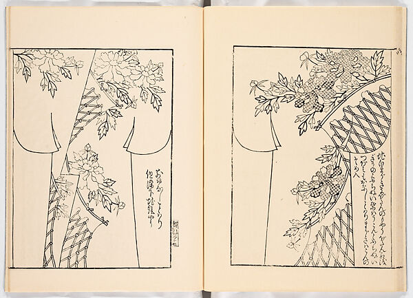Miyako hinagata, Vol. 6 (kosode patterns from the imperial capital), Woodblock-printed book, Japan