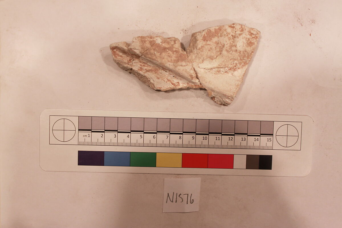 Stucco Fragment, Stucco; carved, painted