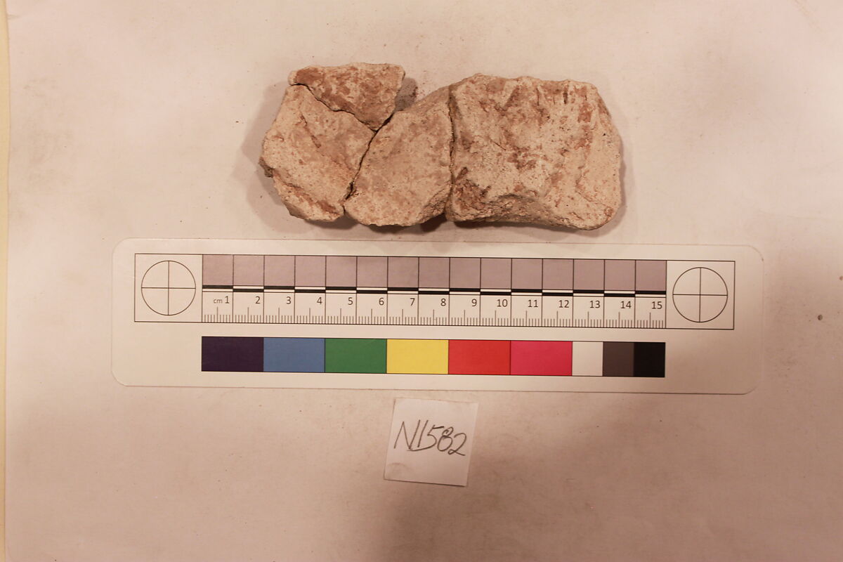 Stucco Fragment, Stucco; carved, painted