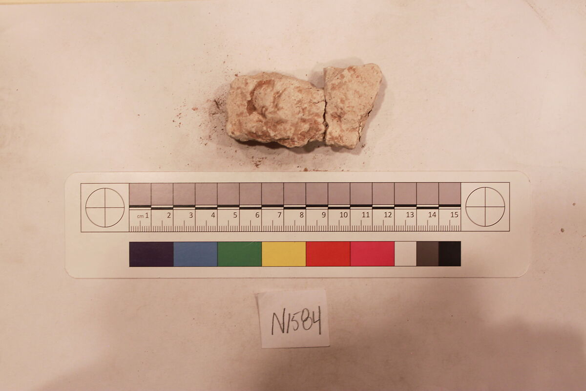 Stucco Fragment, Stucco; carved, painted