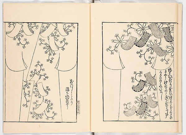 Miyako hinagata, Vol. 7 (kosode patterns from the imperial capital), Woodblock-printed book, Japan