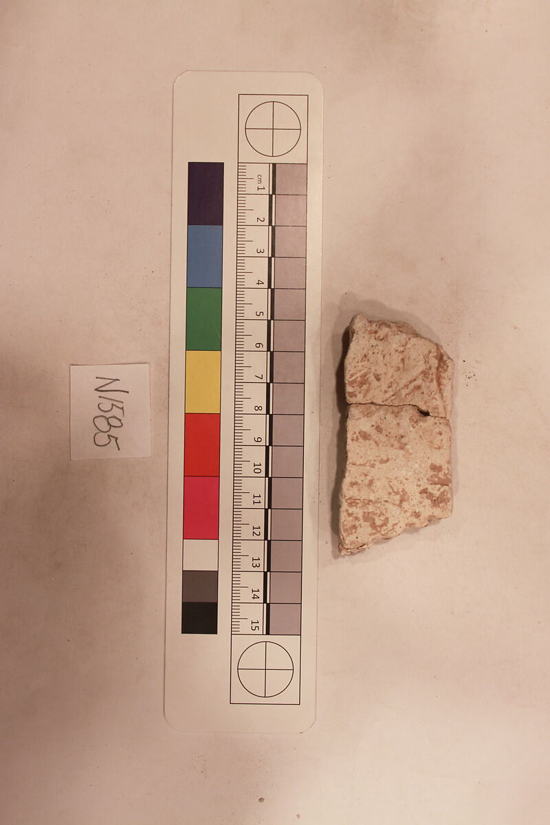 Stucco Fragment, Stucco; carved, painted