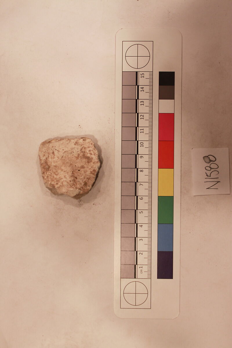 Stucco Fragment, Stucco (mortar); carved, painted