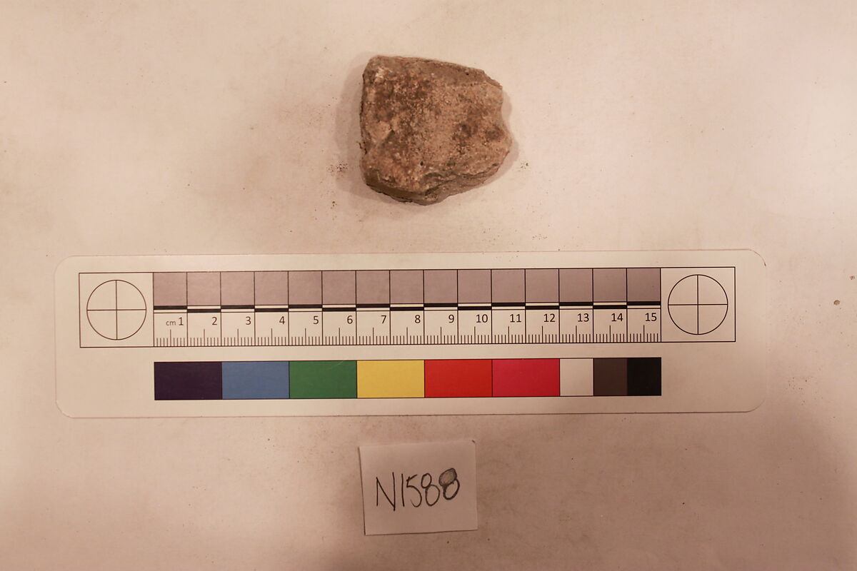 Stucco Fragment, Stucco (mortar); carved, painted 