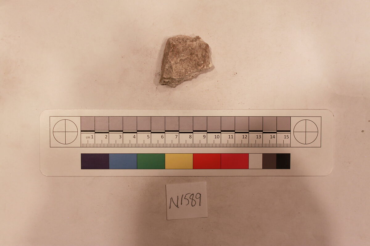 Stucco Fragment, Stucco (mortar); carved, painted