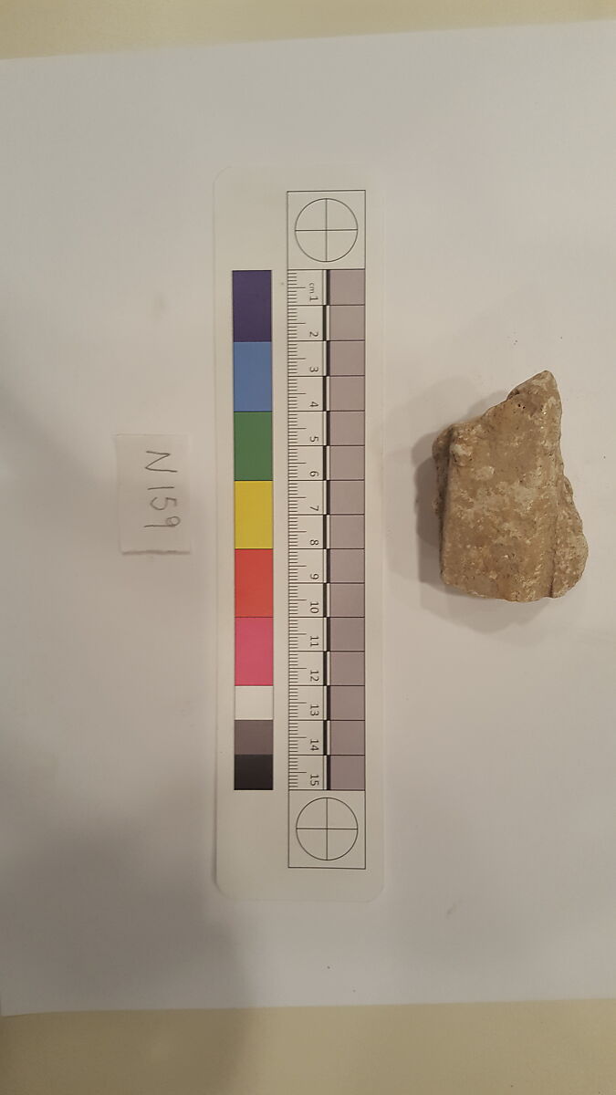 Stucco Fragment, Stucco; carved, painted 