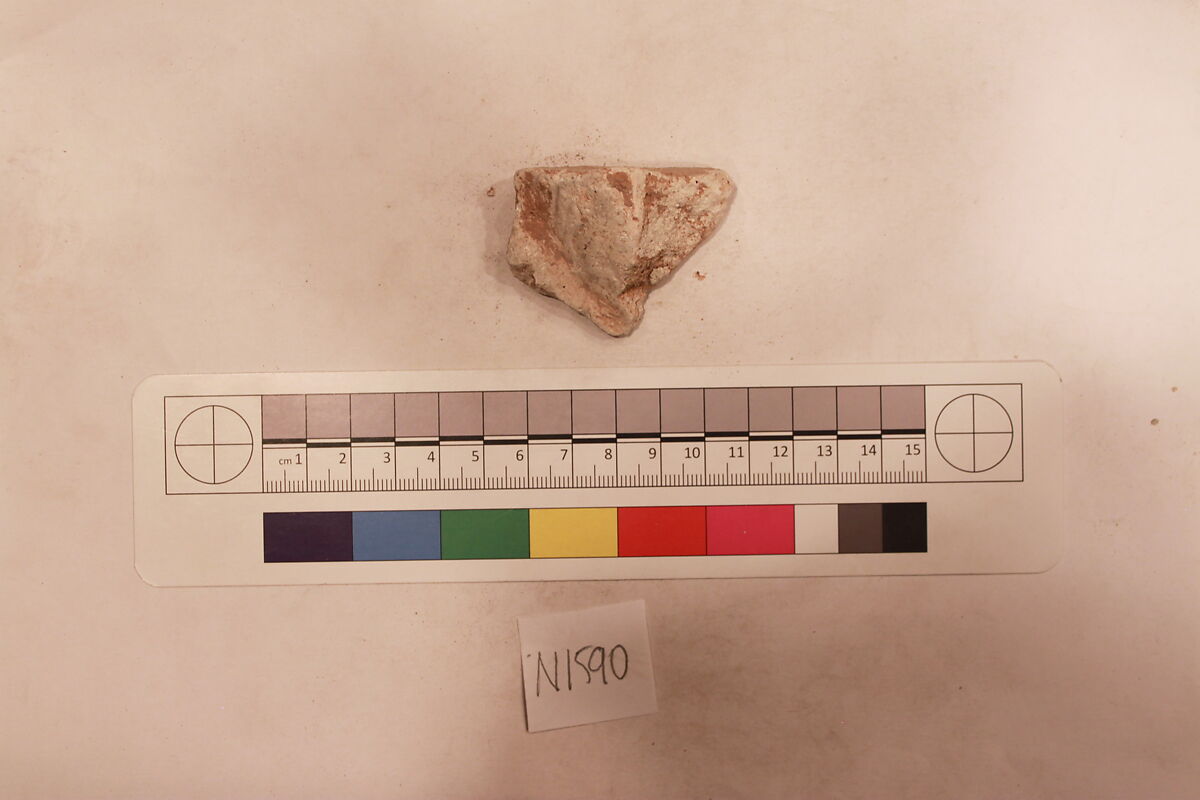 Stucco Fragment, Stucco (mortar); carved, painted