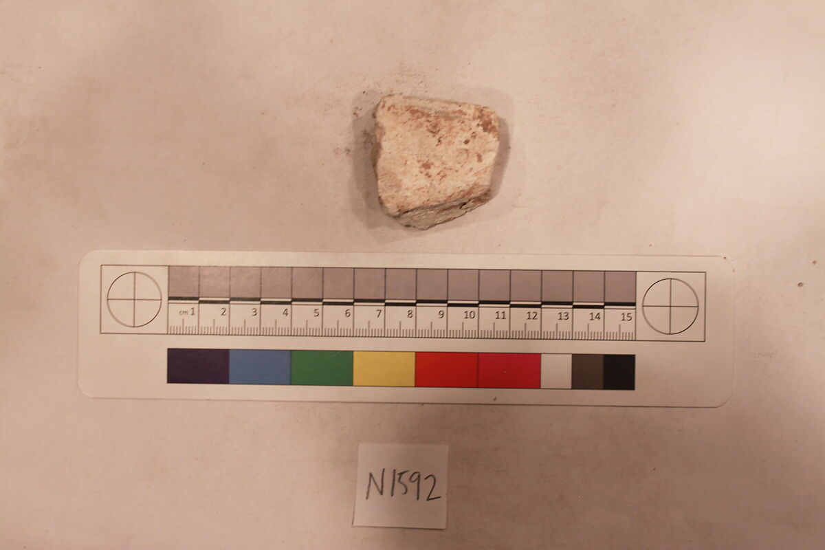 Stucco Fragment, Stucco (mortar); carved, painted