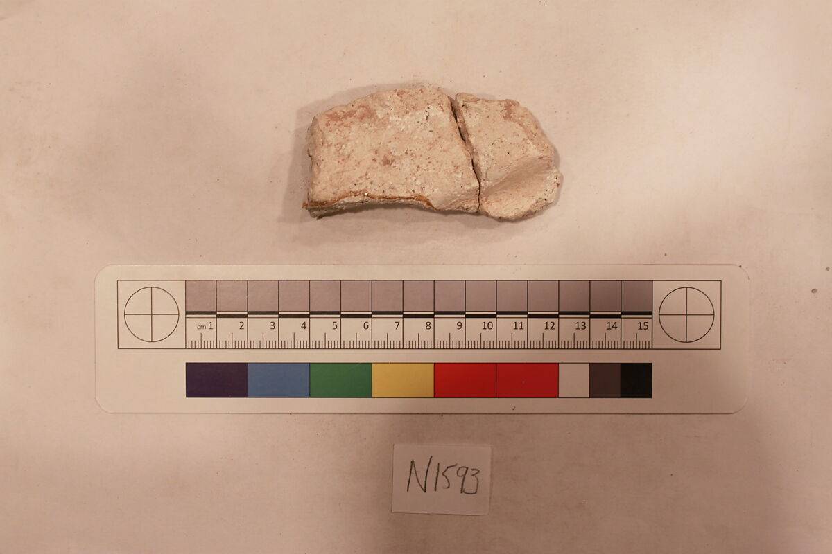 Stucco Fragment, Stucco; carved, painted