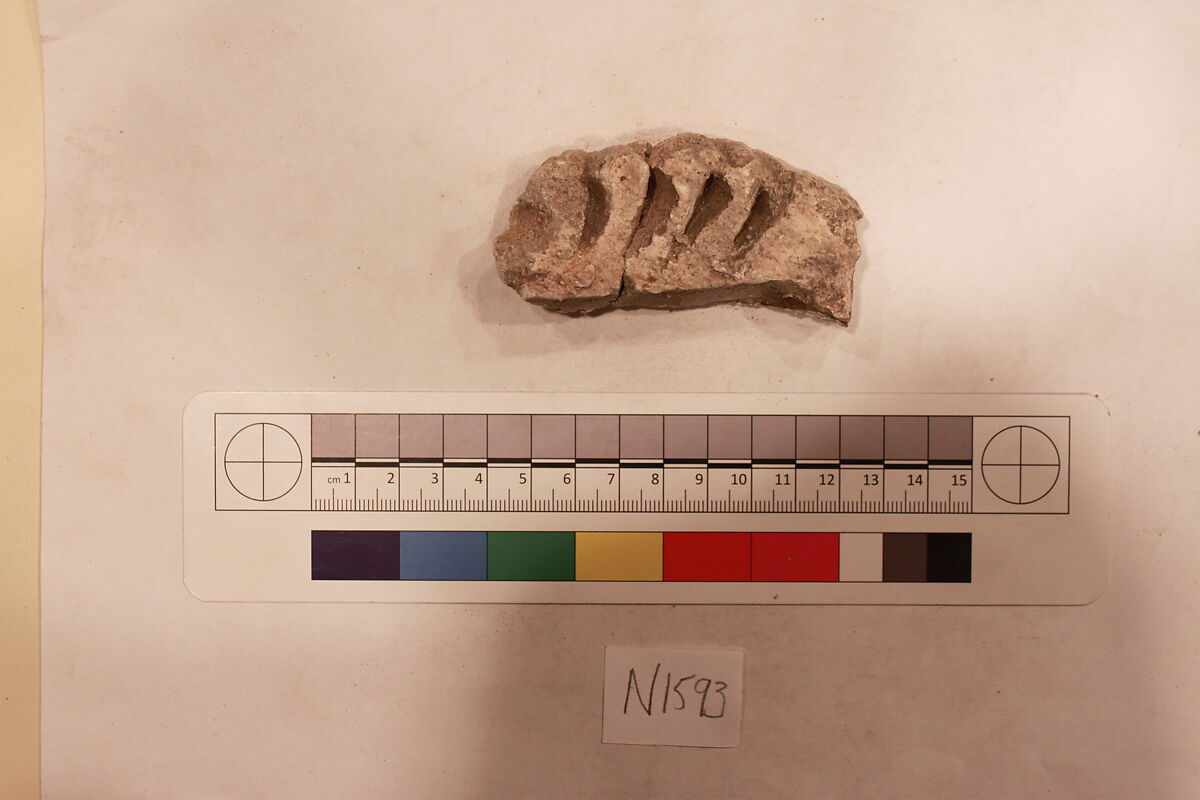 Stucco Fragment, Stucco; carved, painted 