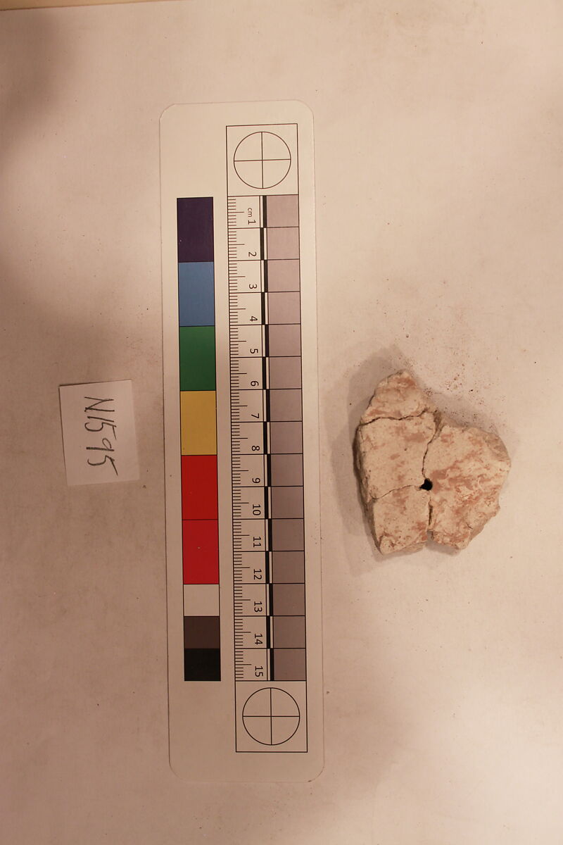 Stucco Fragment, Stucco (mortar); carved, painted