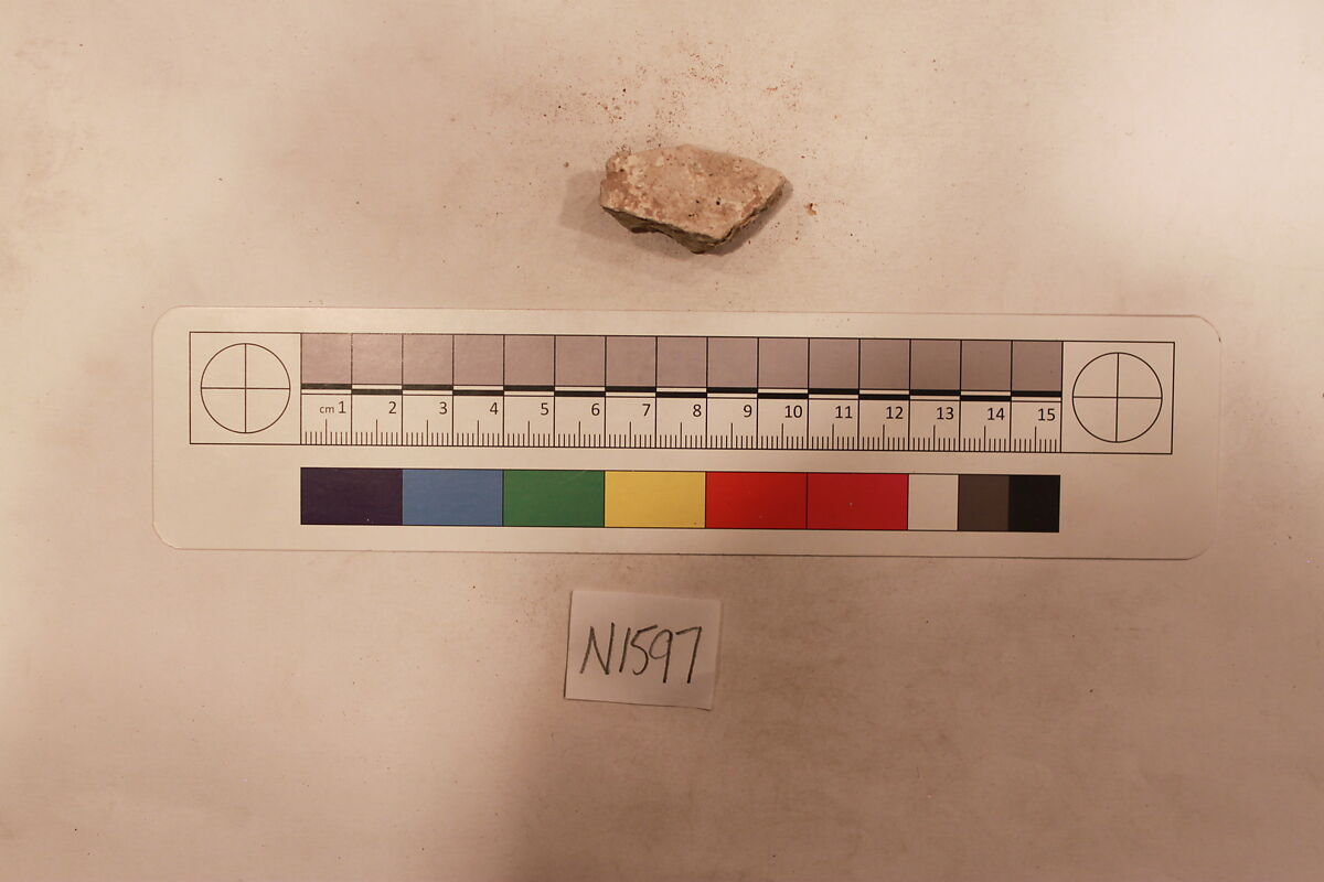 Stucco Fragment, Stucco (mortar); carved, painted