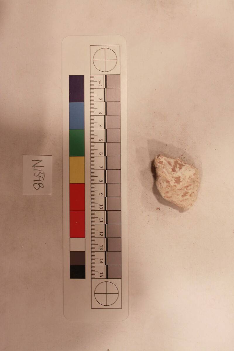 Stucco Fragment, Stucco (mortar); carved, painted 