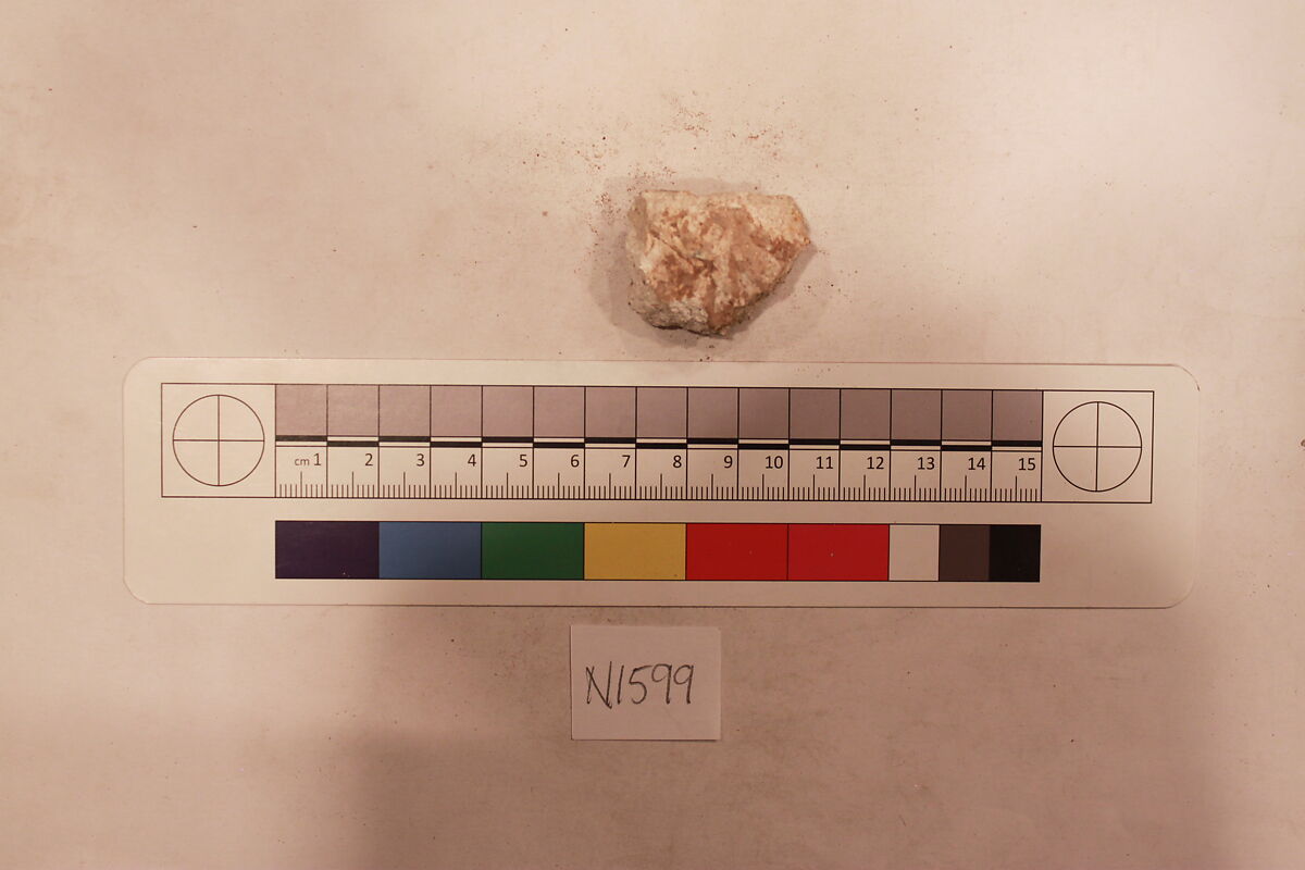 Stucco Fragment, Stucco (mortar); carved, painted