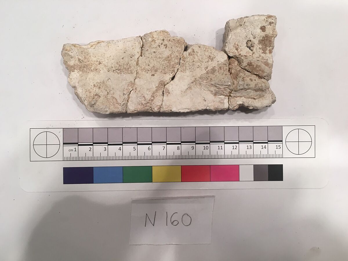 Stucco Fragment, Stucco, carved, painted