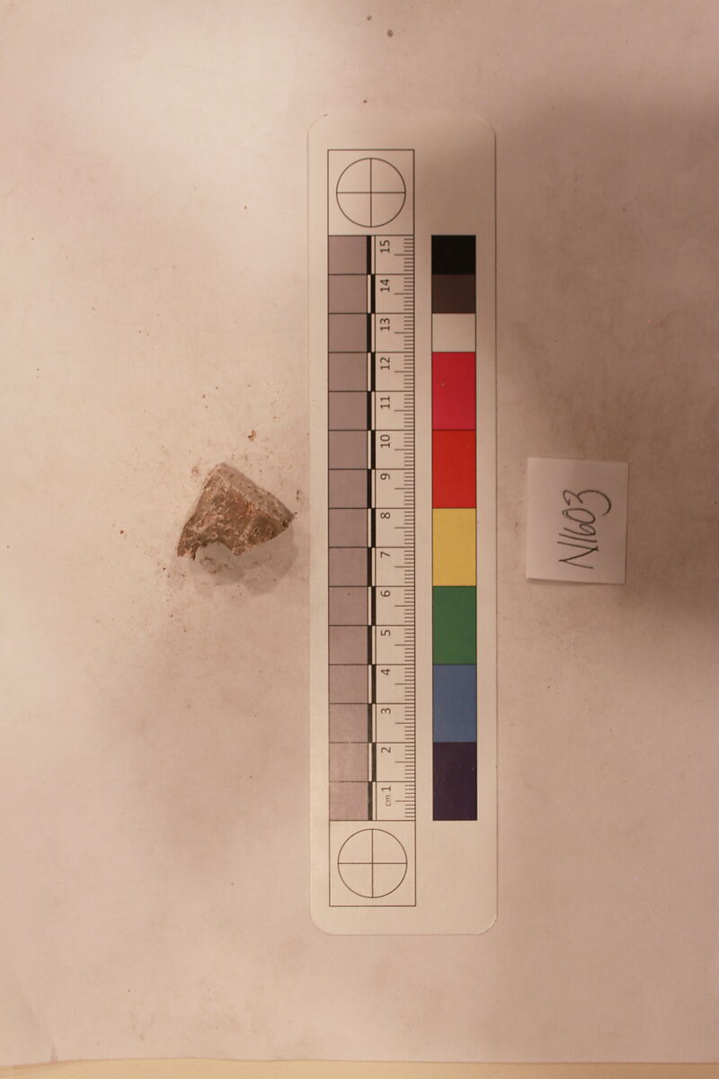 Stucco Fragment, Stucco (mortar); carved, painted