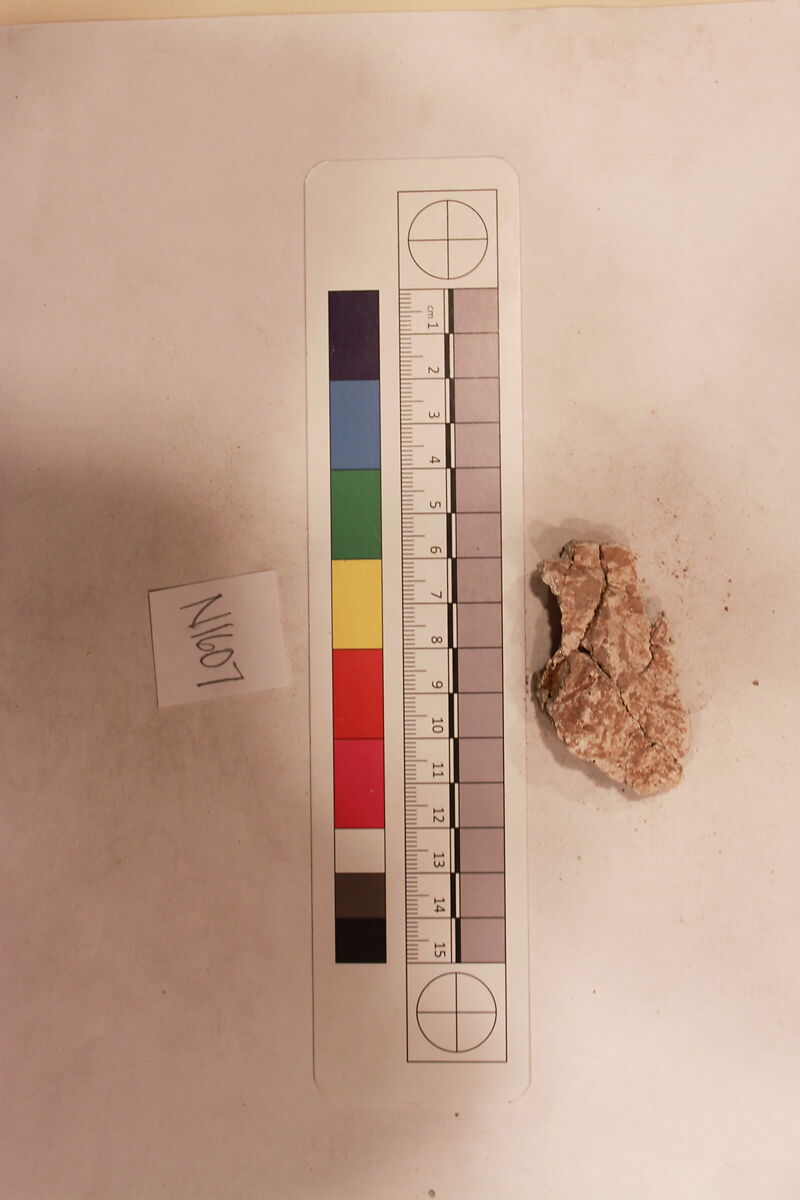 Stucco Fragment, Stucco; carved, painted